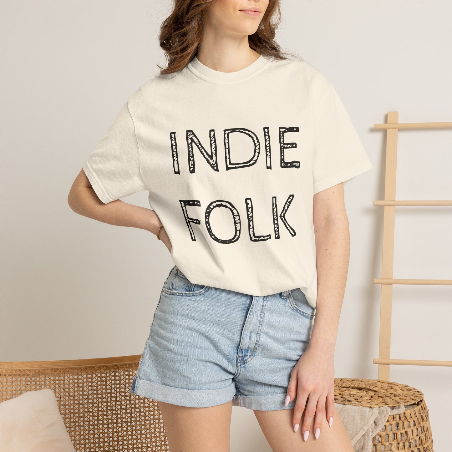 Indie Folk Graphic T-Shirt — Vintage Hand-Drawn Band Tee