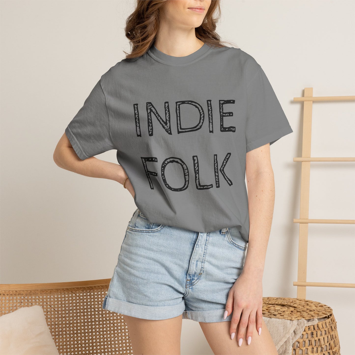 Indie Folk Graphic T-Shirt — Vintage Hand-Drawn Band Tee