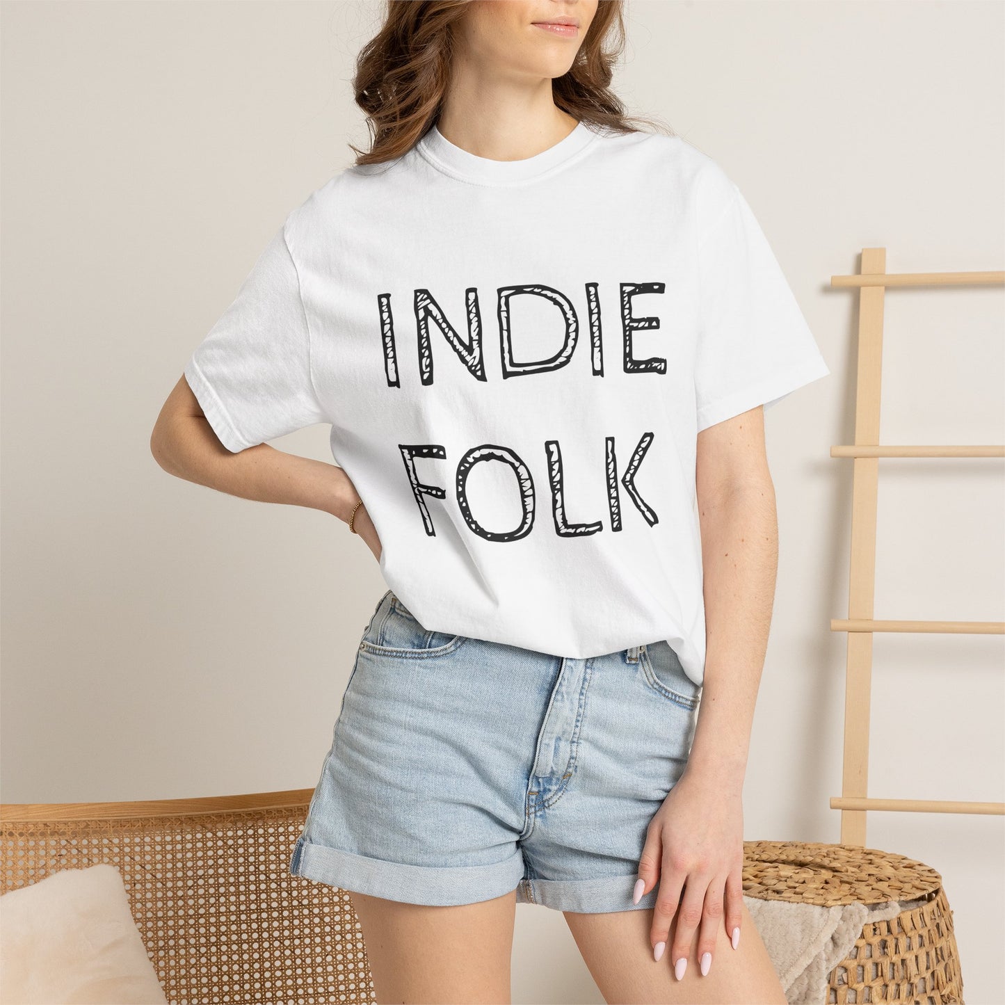Indie Folk Graphic T-Shirt — Vintage Hand-Drawn Band Tee